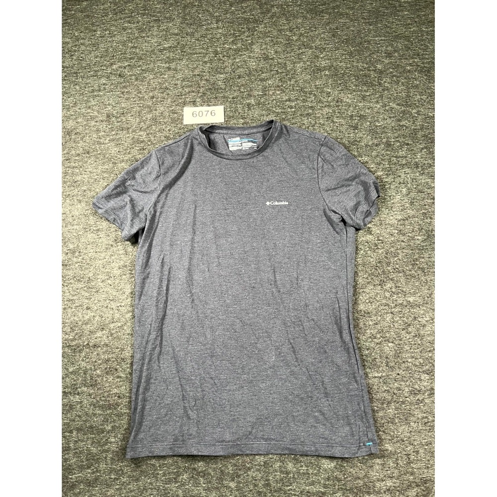 Columbia T Shirt Mens Medium Heather Gray Cotton Crew Neck Performance Workout